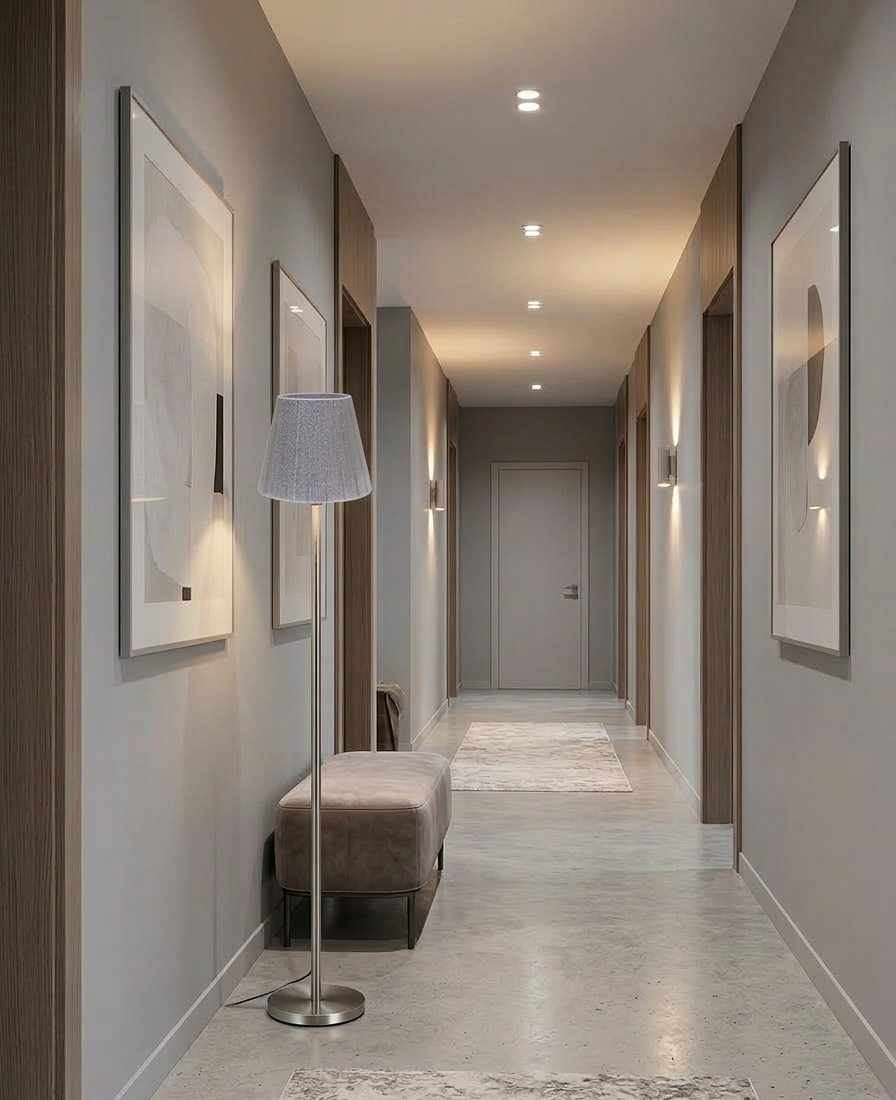 Abajur Cupula Conica Em Tecido Decorativo Bege Preto ou Cinza